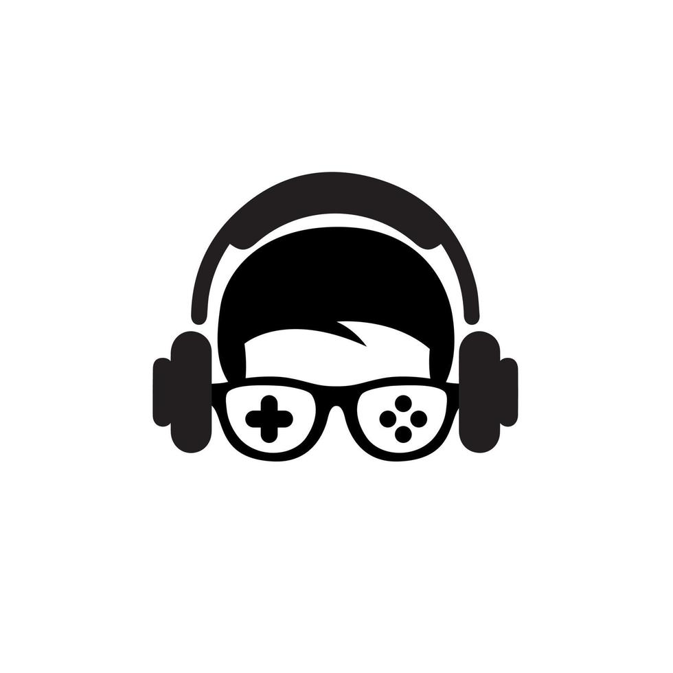 icono de perfil de avatar de jugador geek vector