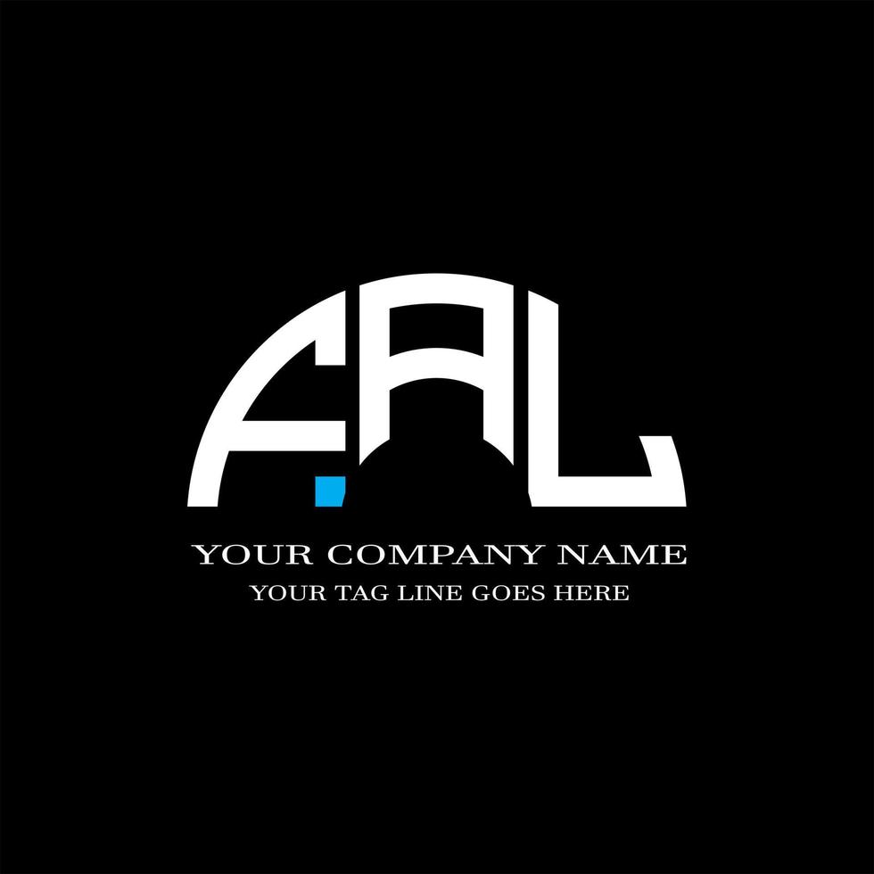 diseño creativo del logotipo de la letra fal con gráfico vectorial vector