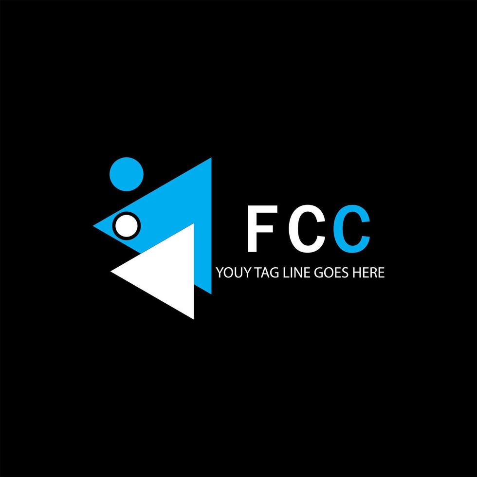 diseño creativo del logotipo de la letra fcc con gráfico vectorial vector
