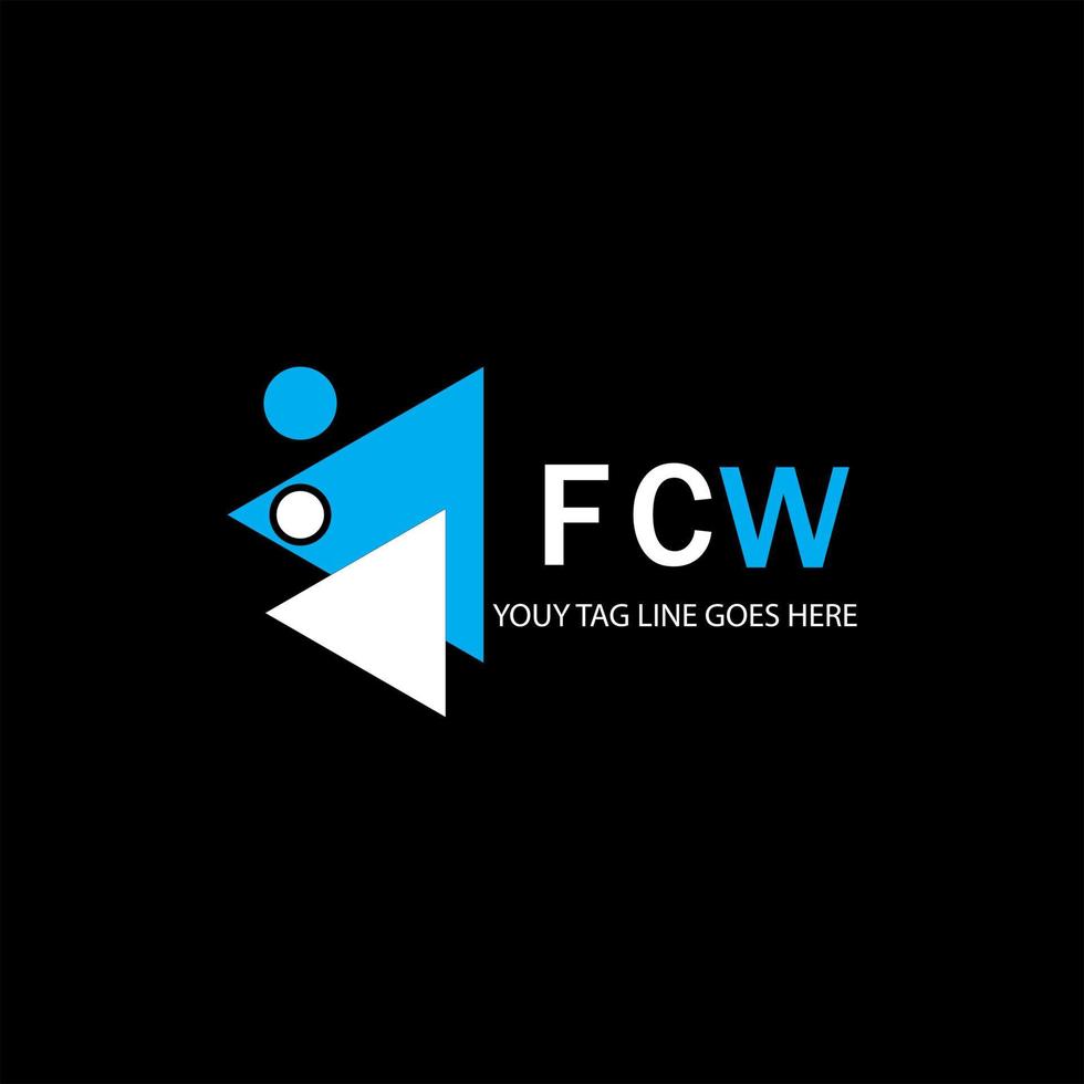 diseño creativo del logotipo de la letra fcw con gráfico vectorial vector