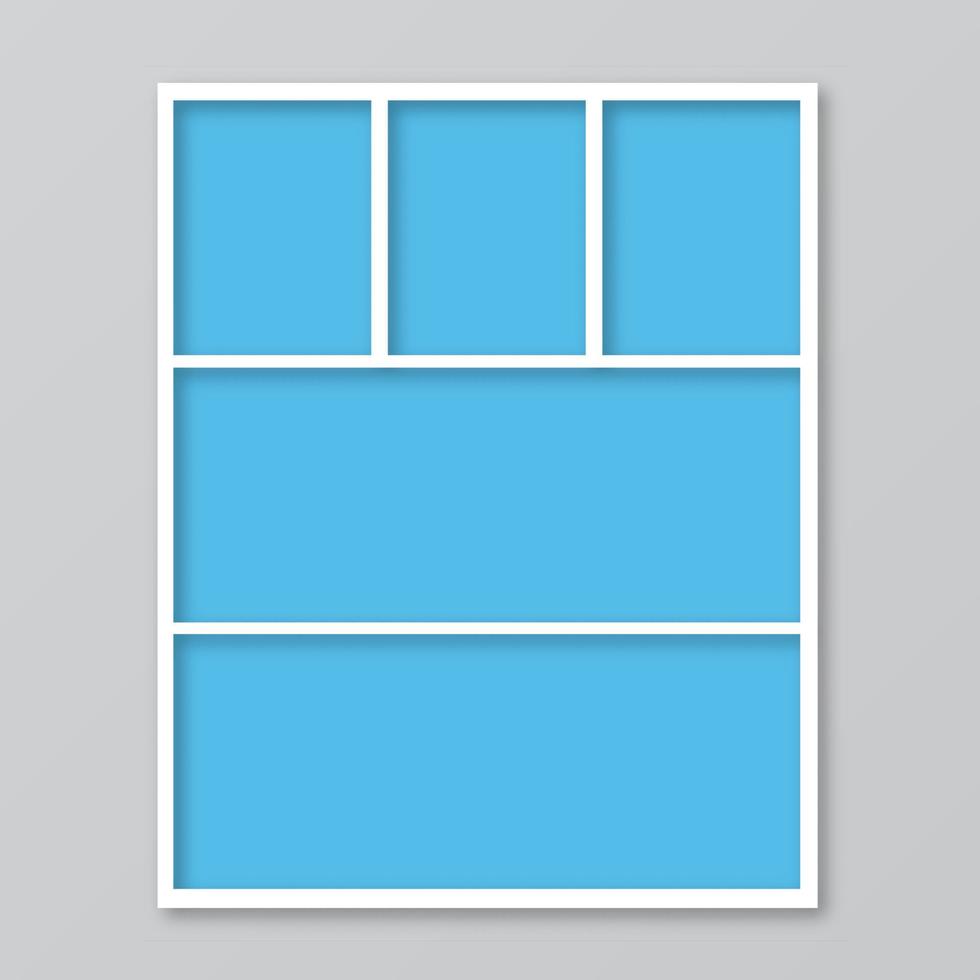 Frame photo collage. Mood board vector illustration. Timeline for photographers. Cover for blog boards, websites, banners, posters.