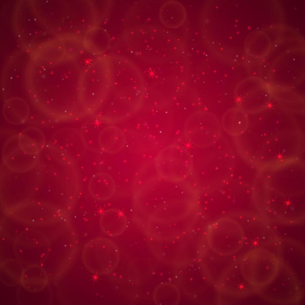 Christmas red bokeh effect abstract background. Blurred backdrop with glowing defocused lights. Easy to edit template for your holidays designs. vector