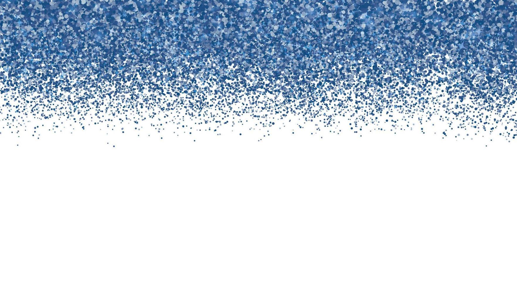 confeti en tonos de borde azul clásico sobre fondo blanco. puntos de destellos que caen. fondo de vector de polvo brillante. el color del año 2020. tonos de efecto de textura de brillo azul. plantilla fácil de editar