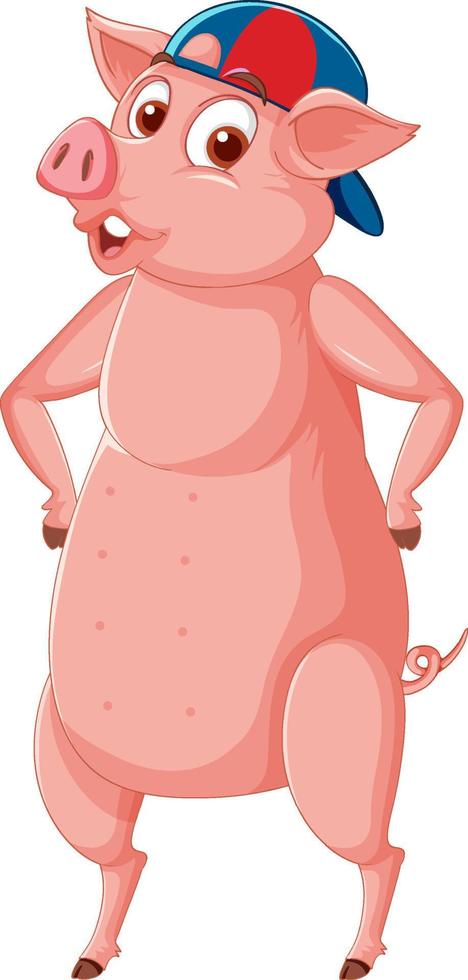 A pig standing on two legs vector