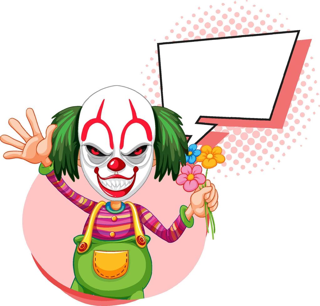 Clown with bubble speech vector