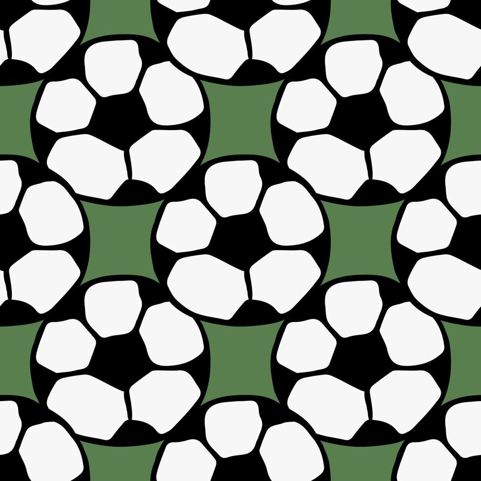 Seamless pattern with soccer ball. Doodle vector illustration with football ball. Colored football background