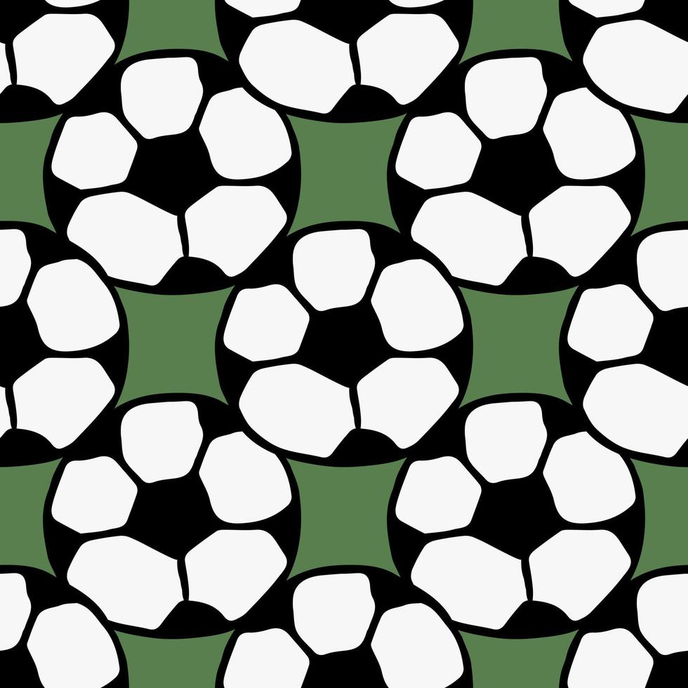 Seamless pattern with soccer ball. Doodle vector illustration with football ball. Colored football background