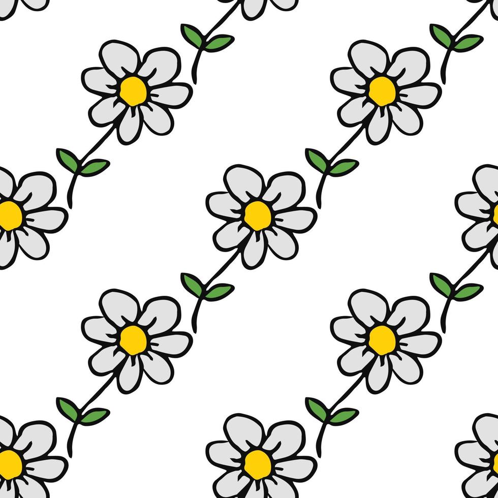 Seamless floral pattern. Colored flowers background. Doodle mother's day floral pattern. Vintage floral pattern illustration vector