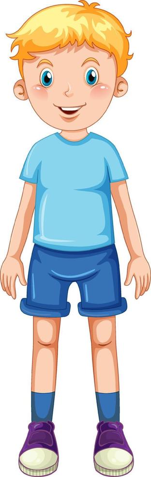 A boy wearing blue t shirt cartoon vector