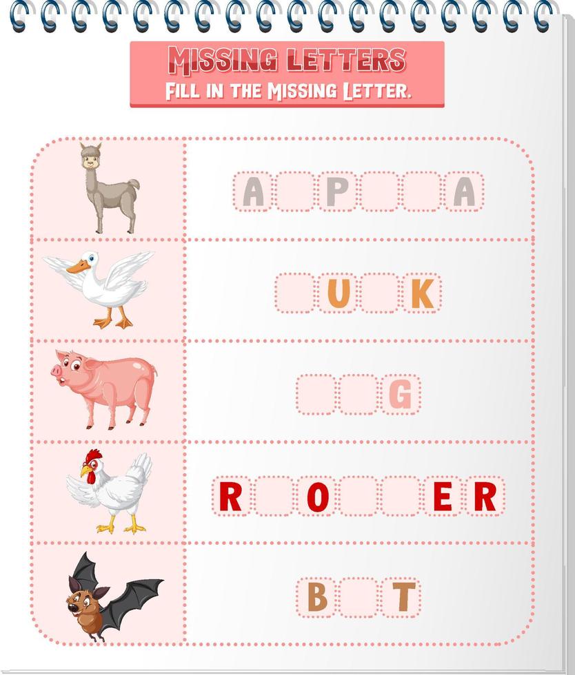 Arrange the letters in order with pictures vector