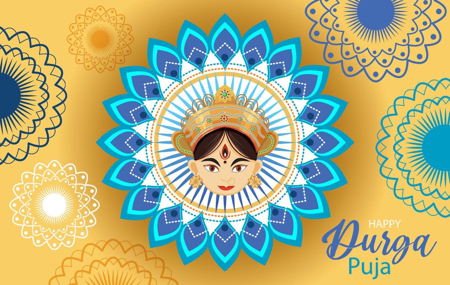 Durga Puja Indian festival banner vector