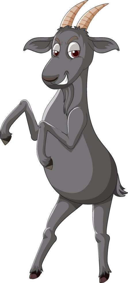 Black goat standing on two legs vector
