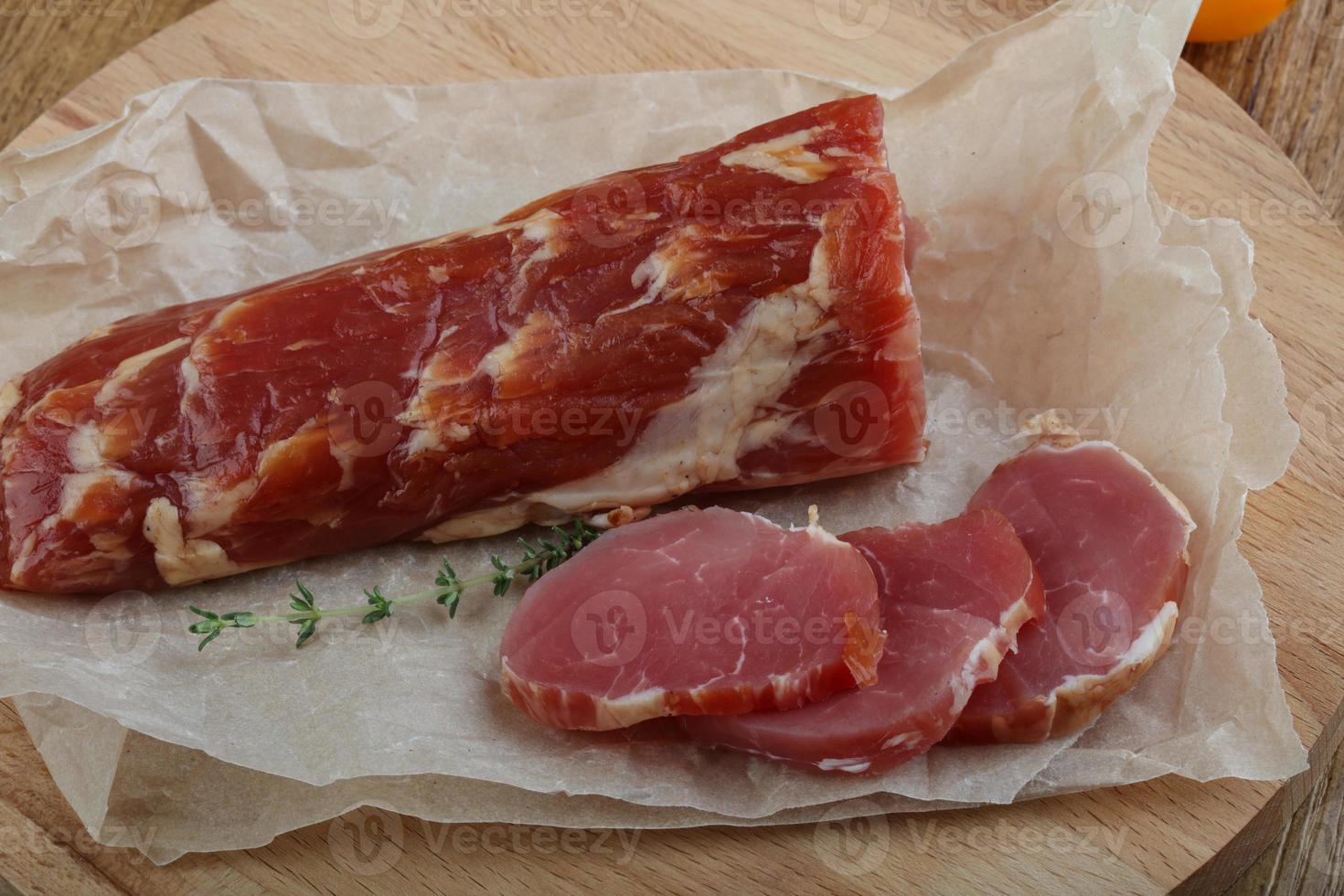 Dry cured pork fillet 7699561 Stock Photo at Vecteezy