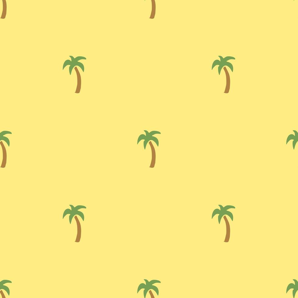 Seamless palm pattern. Colored palm background. Doodle tropic pattern with green palms. Vintage palms pattern vector