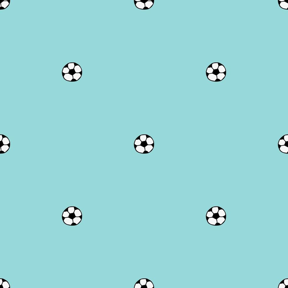 Seamless pattern with soccer ball. Doodle vector illustration with football ball. Colored football background