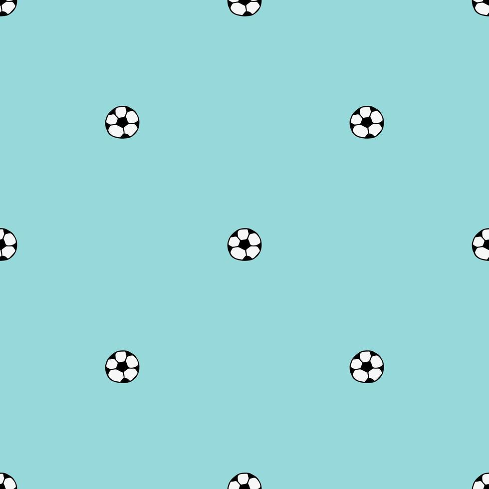 Seamless pattern with soccer ball. Doodle vector illustration with football ball. Colored football background