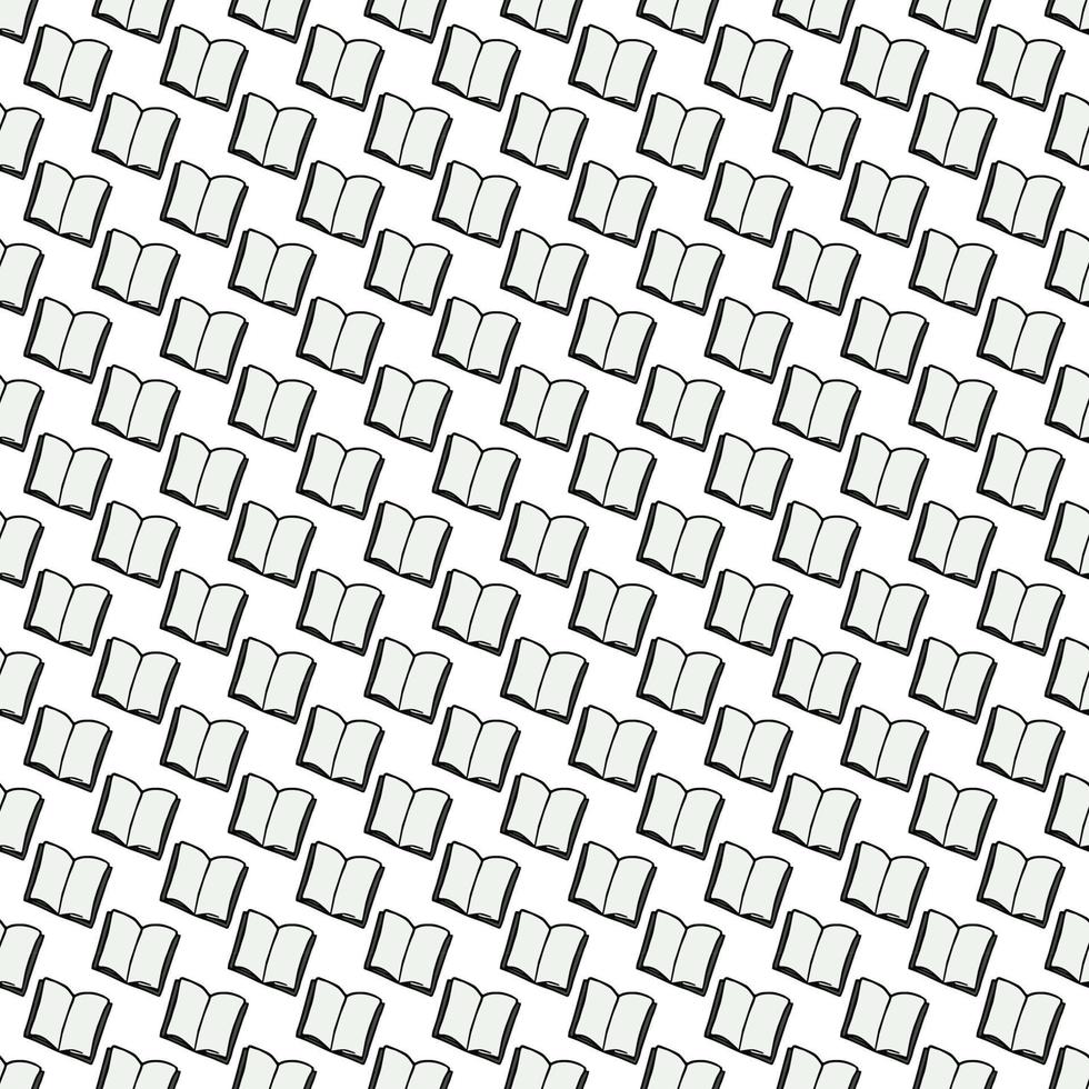 Seamless book vector pattern. Colored books background. Doodle vector book pattern on white background