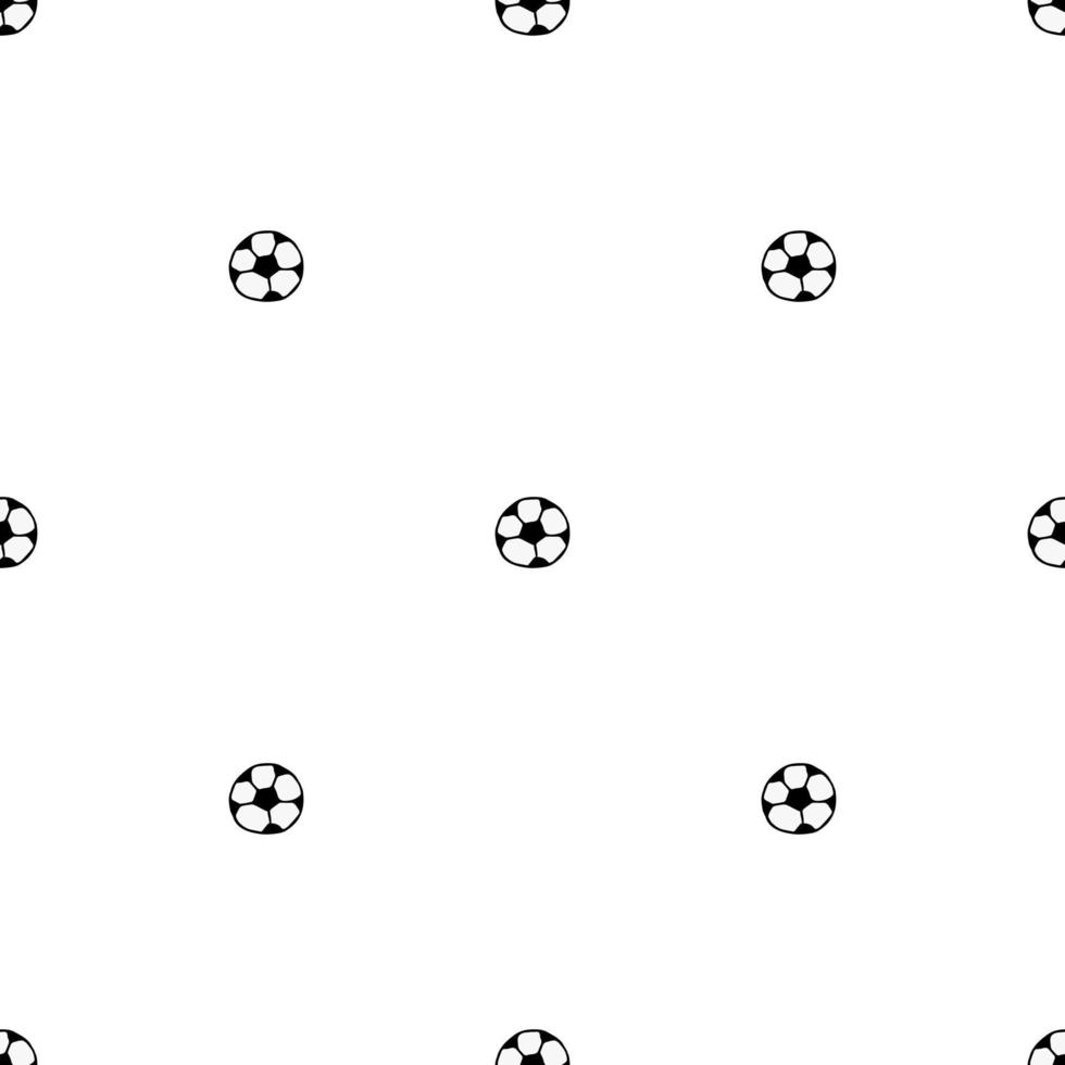 Seamless pattern with soccer ball. Doodle vector illustration with football ball on white background. Colored football background