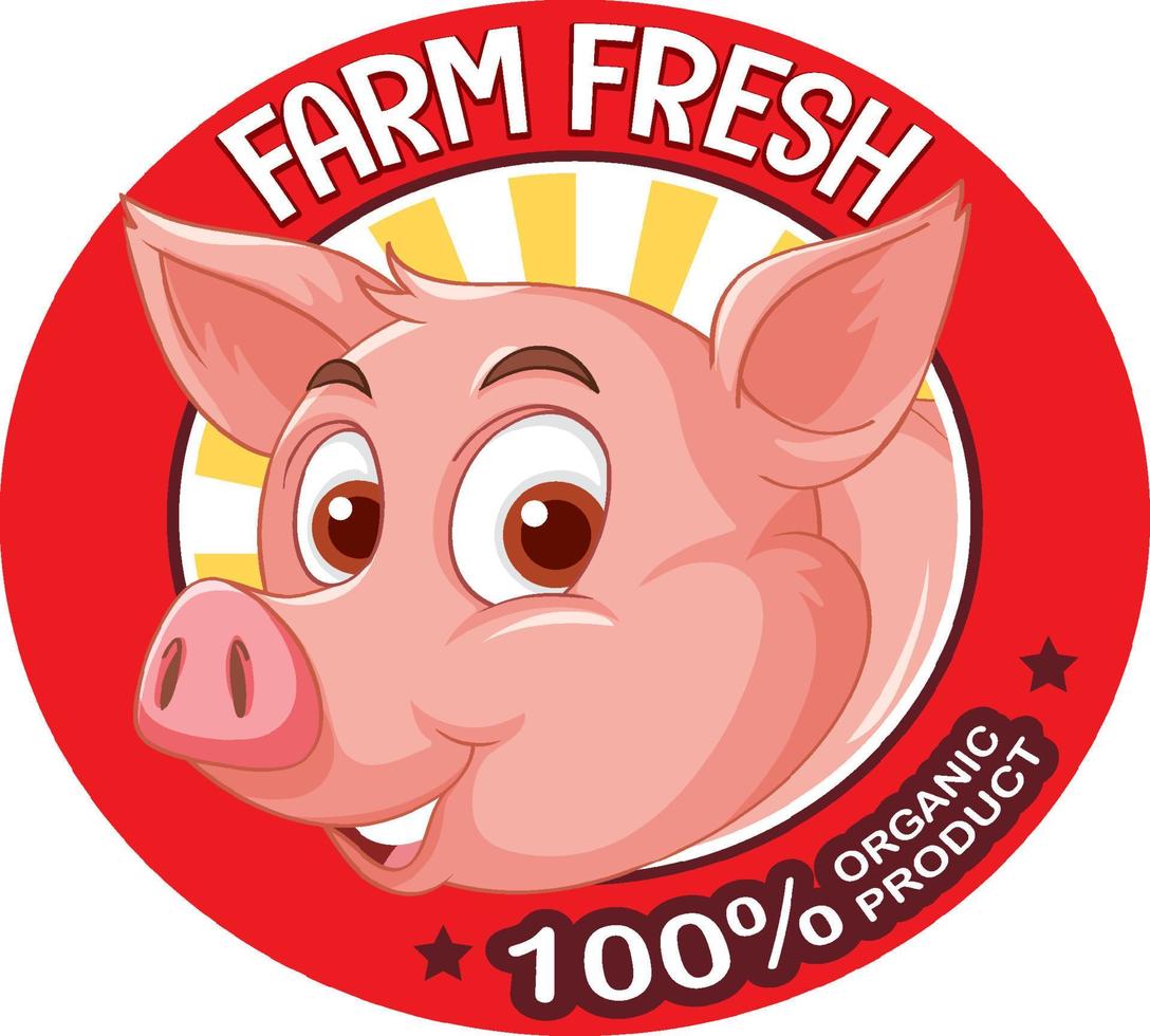 Pig farm fresh logo for pork products vector