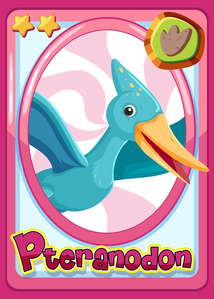 Pteranodon dinosaur cartoon card vector