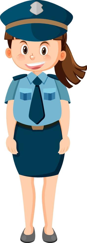 personaje de dibujos animados de oficial de policía sobre fondo blanco vector