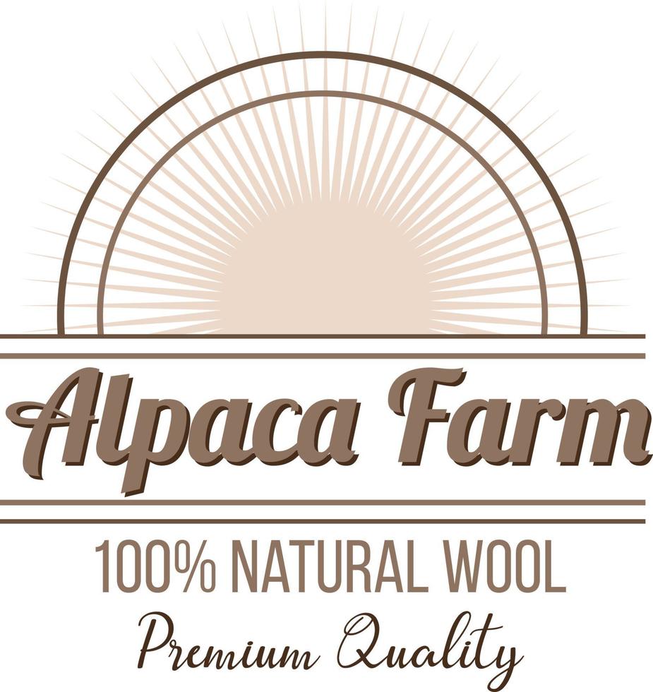 Alpaca farm logo template for wool products vector