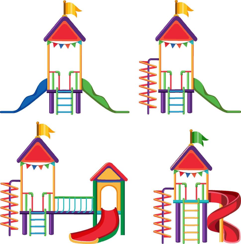 Outdoor playground slide for kids vector