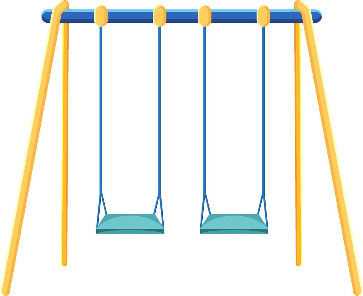 Playground swings on white background vector