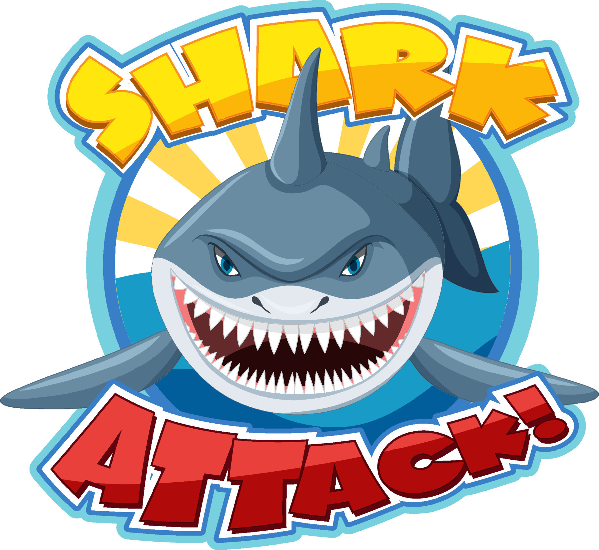 Font design for words shark attack 7700373 Vector Art at Vecteezy