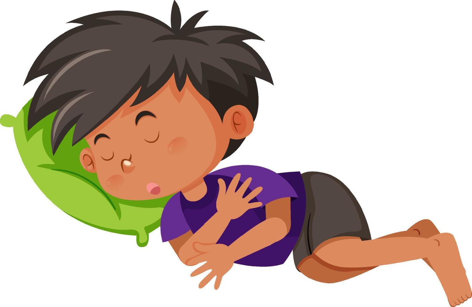 niño durmiendo en una almohada vector