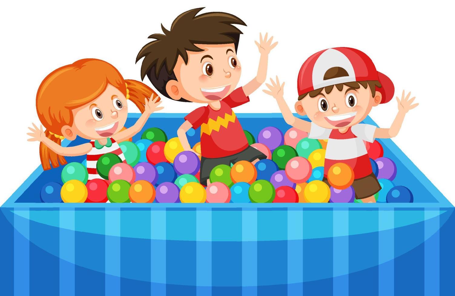 Children playing in the ball pit vector