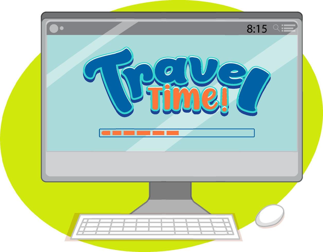 Computer monitor with travel time display vector