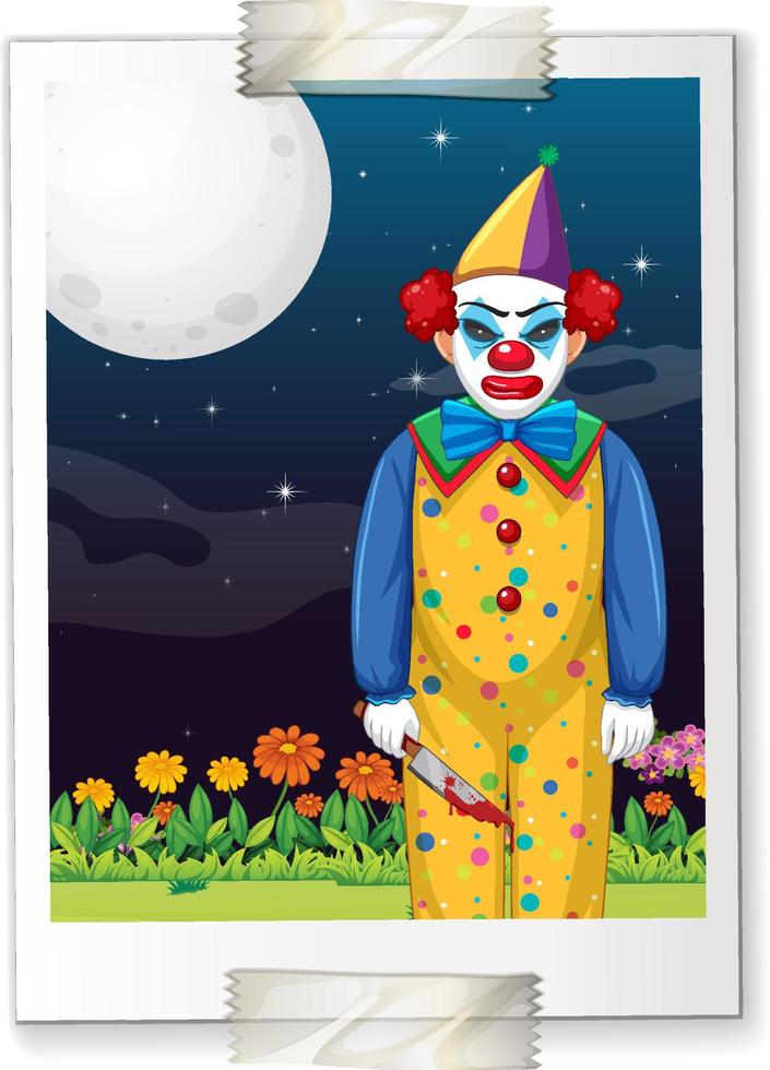 A photo of creepy clown vector