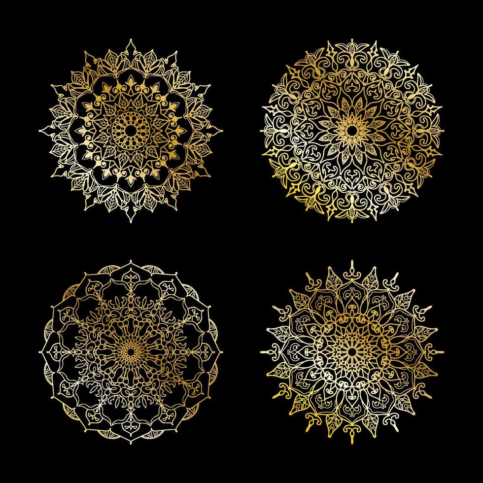 colecciones patrón circular en forma de mandala para henna, mehndi, tatuajes. página del libro para colorear. vector