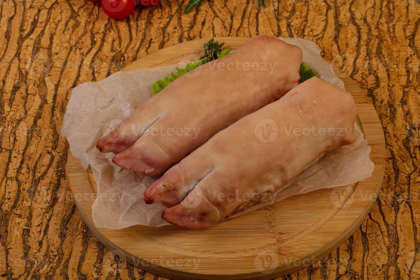 Raw pig's hoof photo