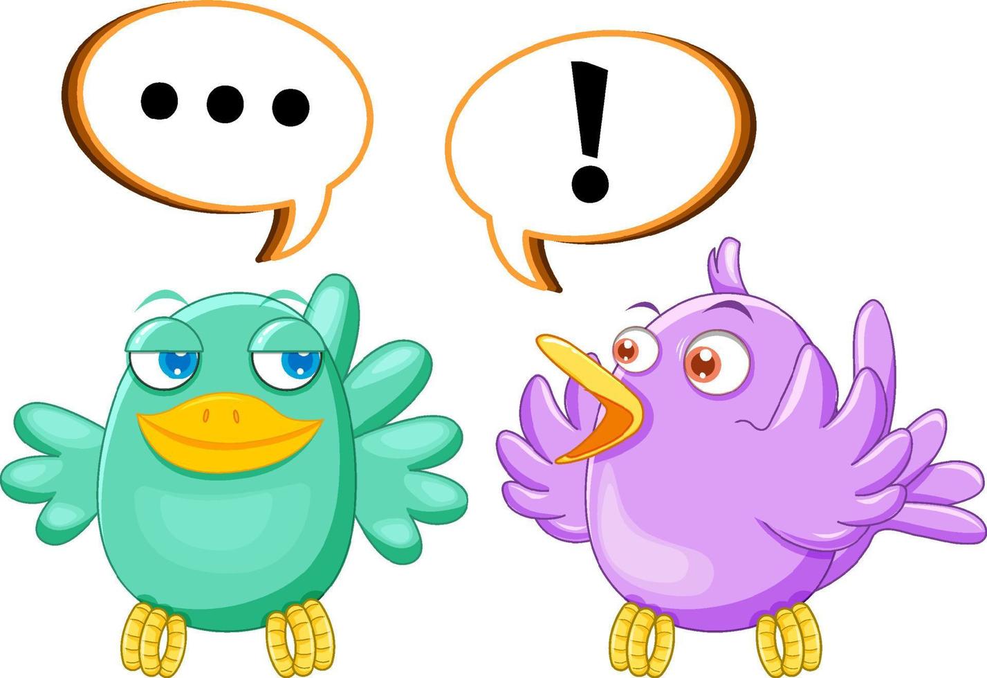 dos pájaros con globos de diálogo vector