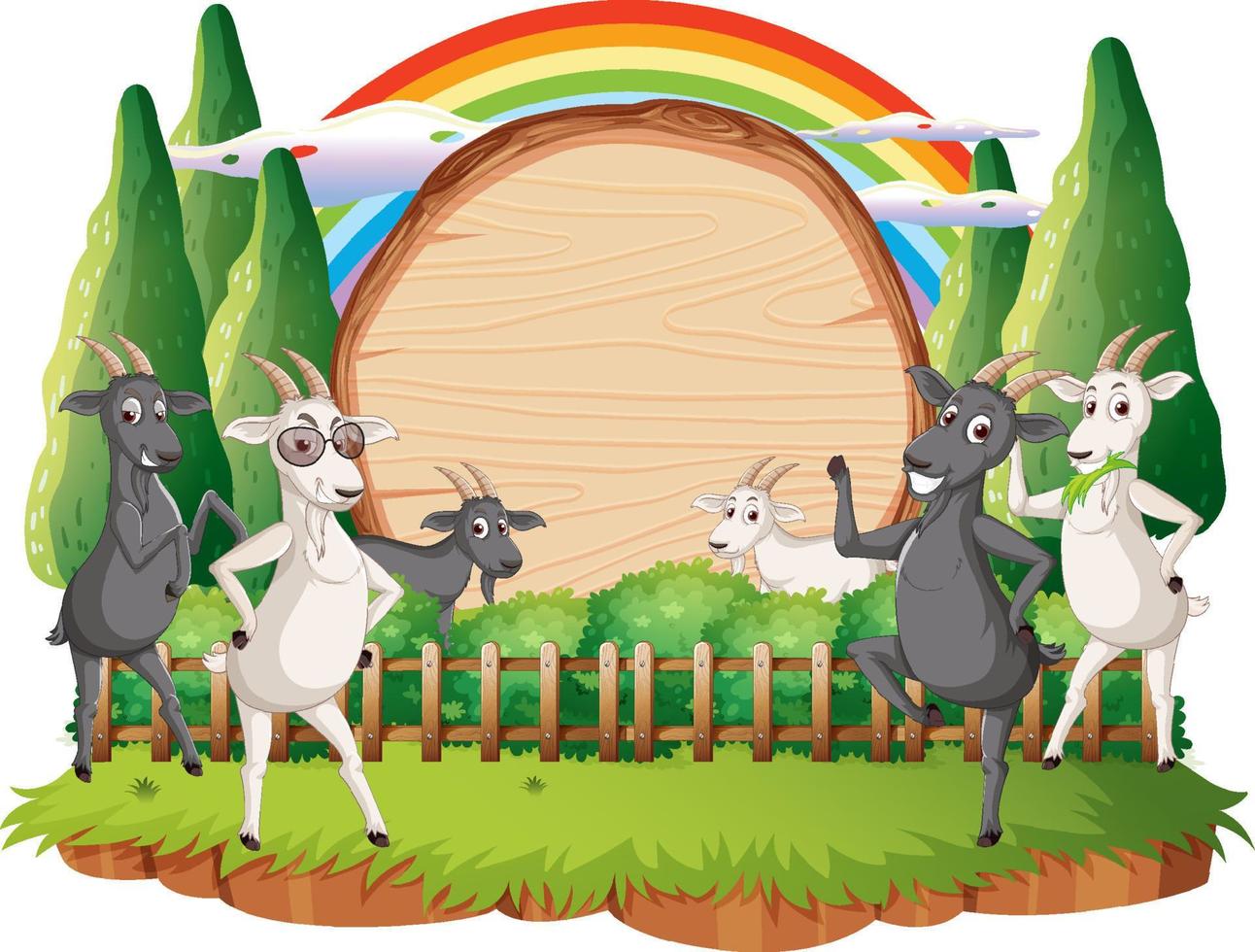 Empty banner template with farm animals vector