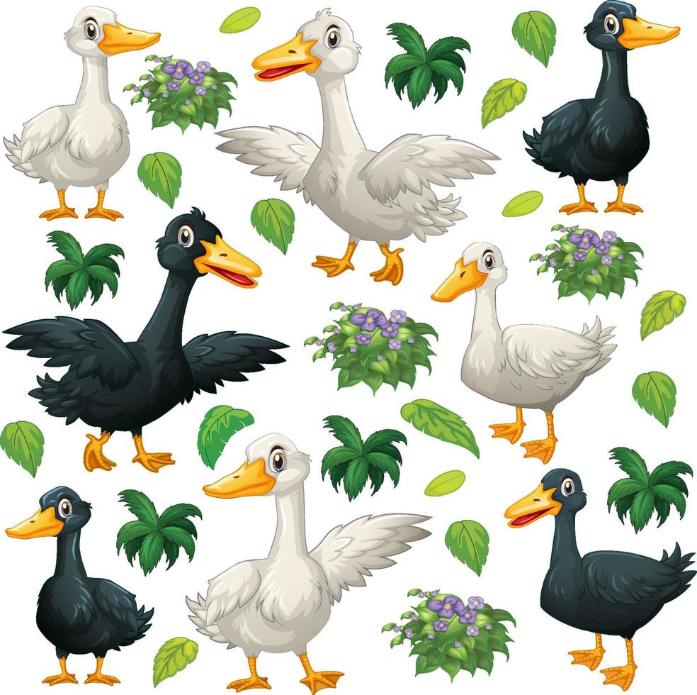 Cute animals cartoon set on white background vector