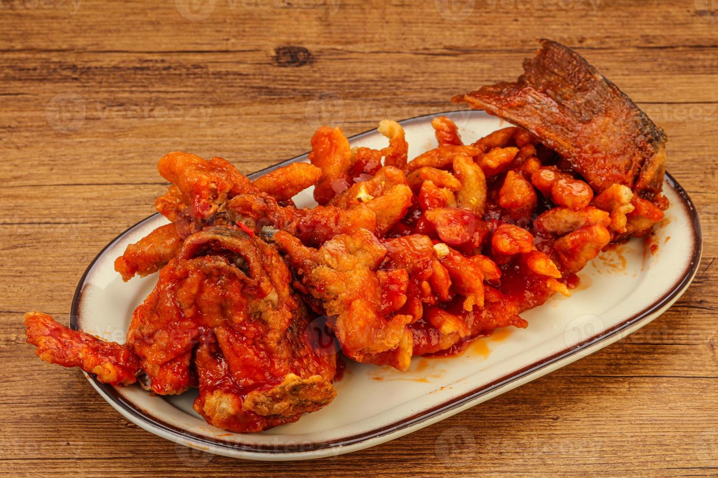 Chinese cuisine squirrel fish with sauce photo