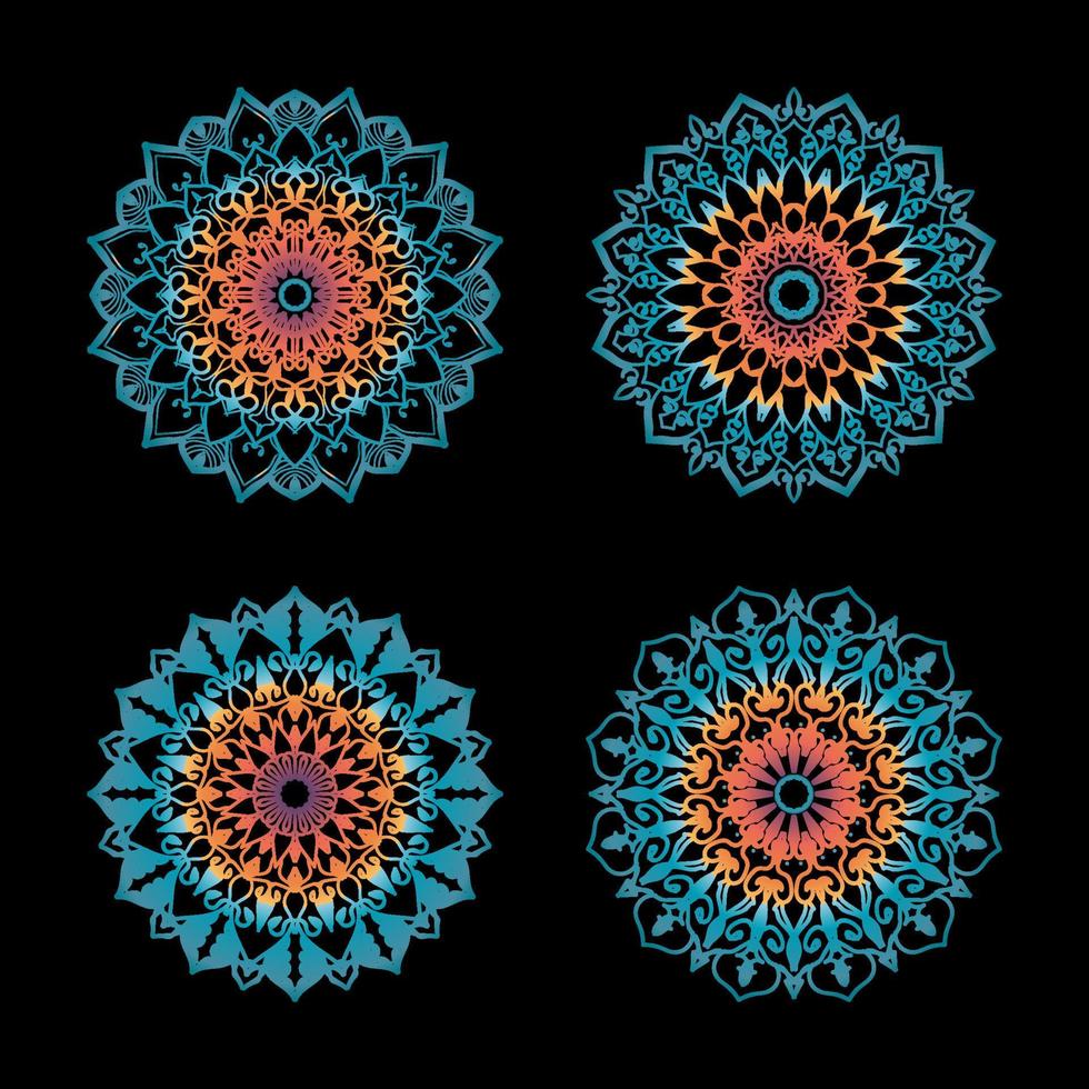 Collections Circular pattern in the form of a mandala for Henna, Mehndi, tattoos. Coloring book page. vector