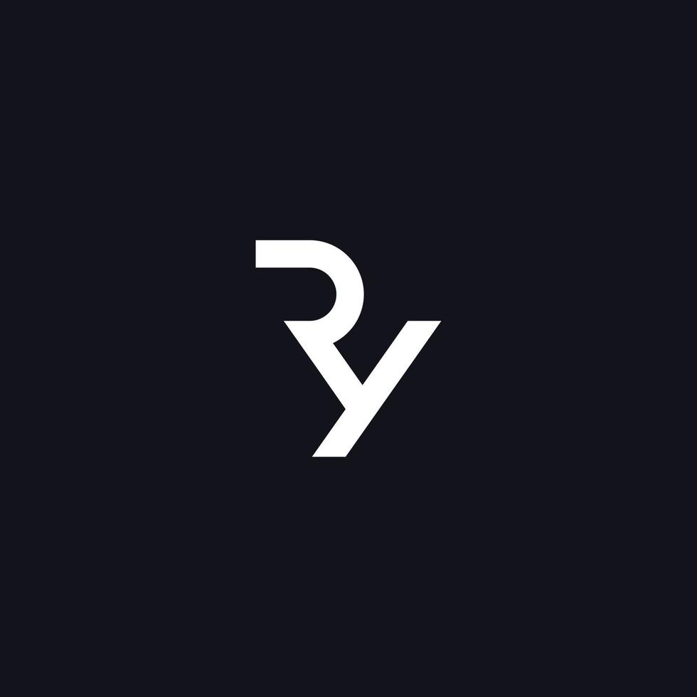 ilustración de icono de vector de monograma inicial de ry