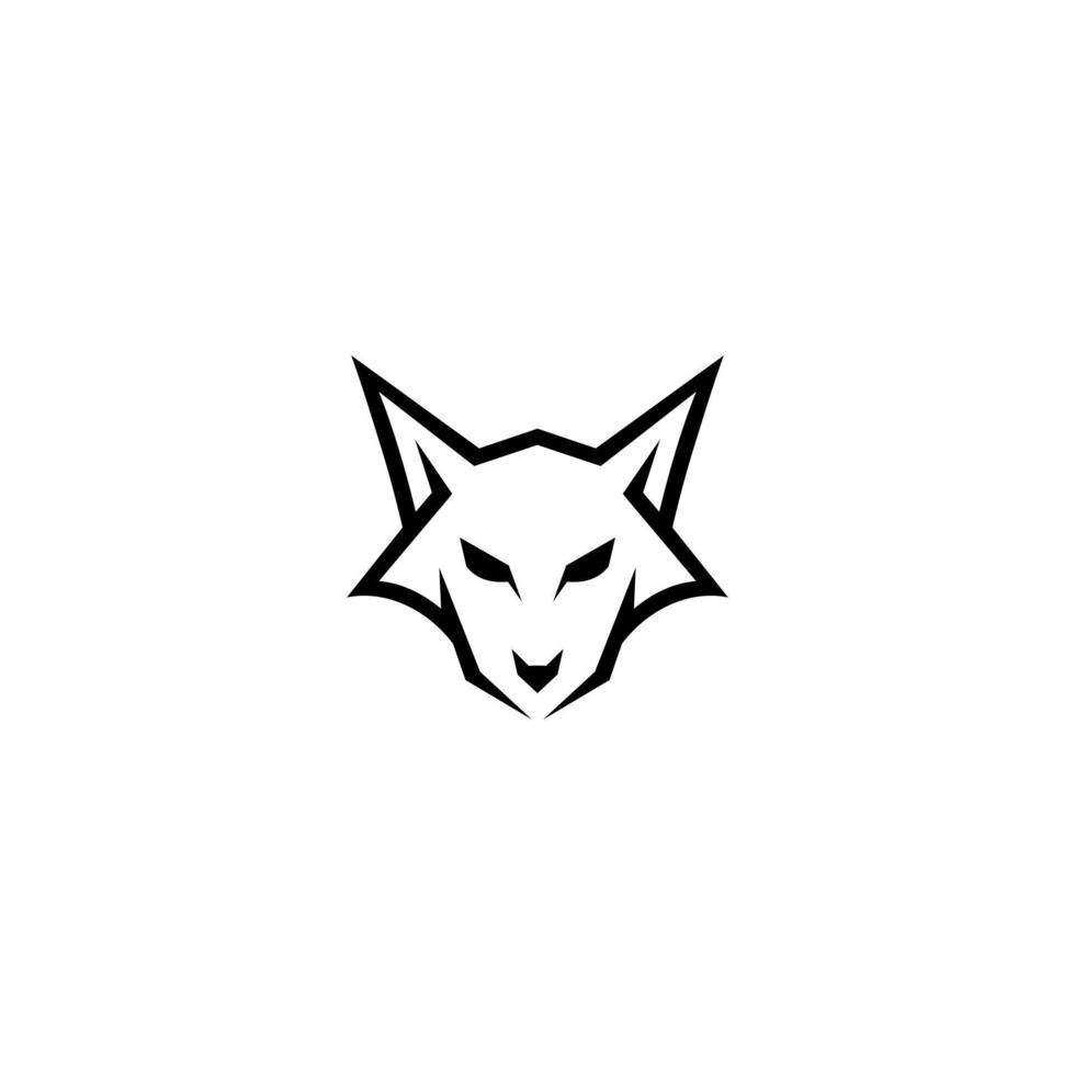 ilustración de icono de vector de logotipo de cabeza de lobo