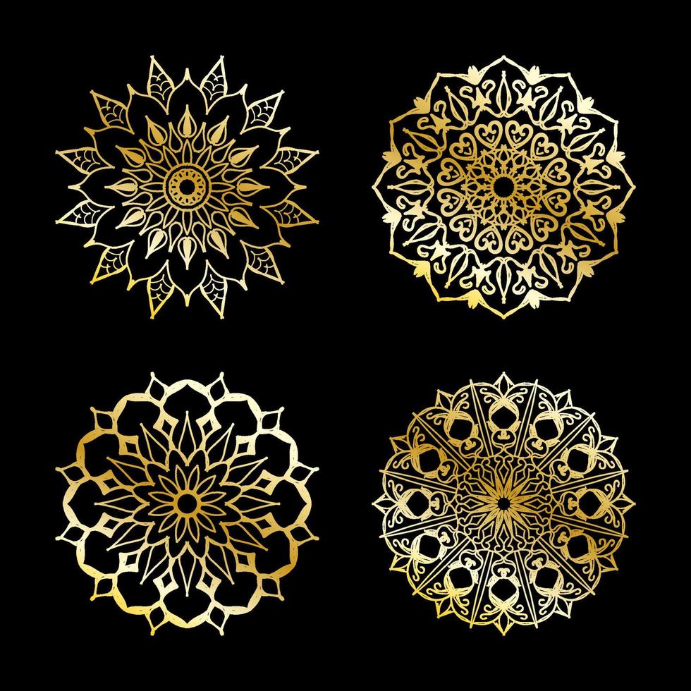 colecciones patrón circular en forma de mandala para henna, mehndi, tatuajes. página del libro para colorear. vector