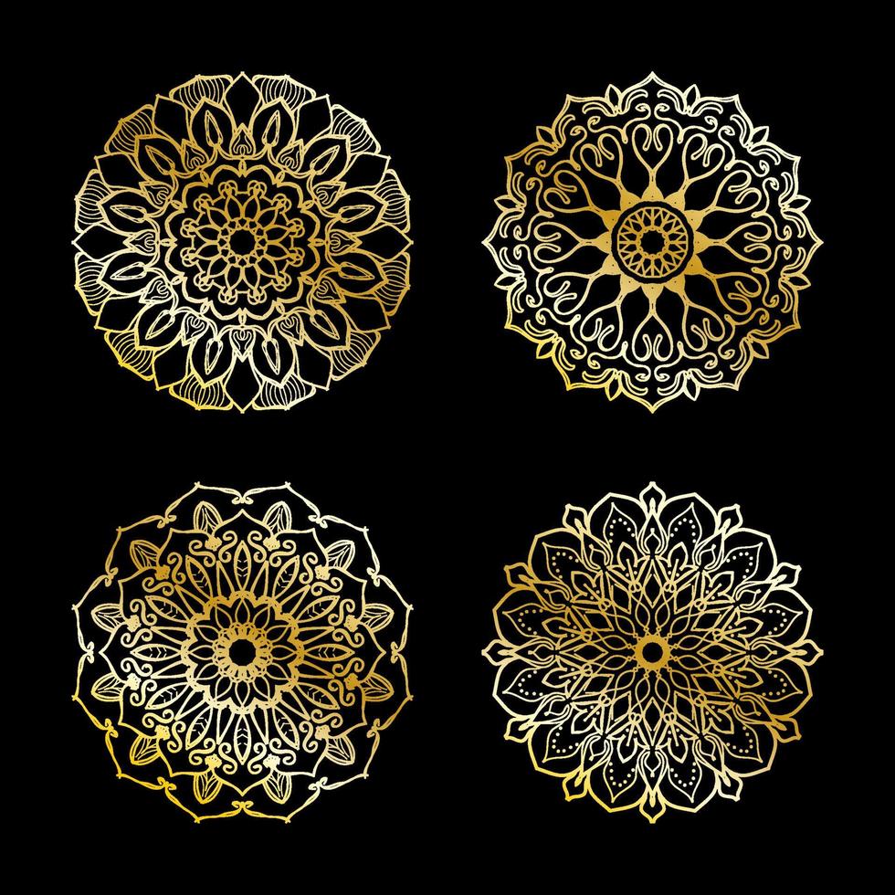 colecciones patrón circular en forma de mandala para henna, mehndi, tatuajes. página del libro para colorear. vector