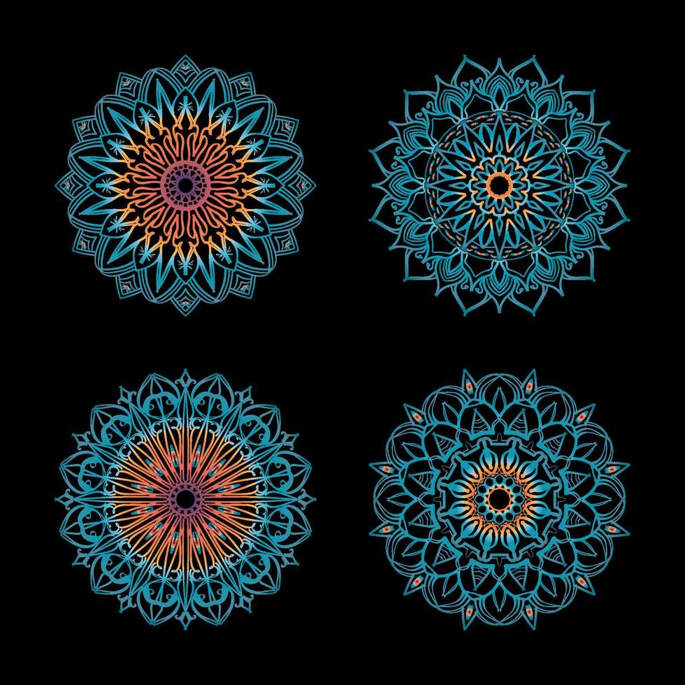 colecciones patrón circular en forma de mandala para henna, mehndi, tatuajes. página del libro para colorear. vector