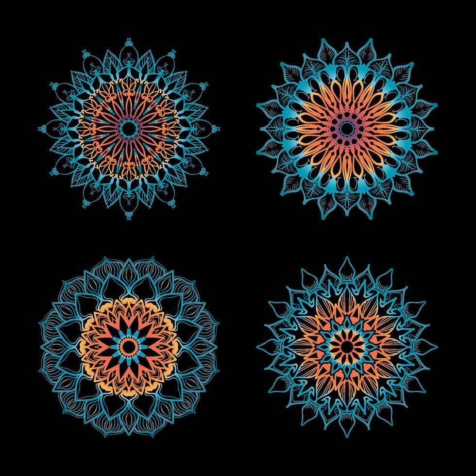 Collections Circular pattern in the form of a mandala for Henna, Mehndi, tattoos. Coloring book page. vector
