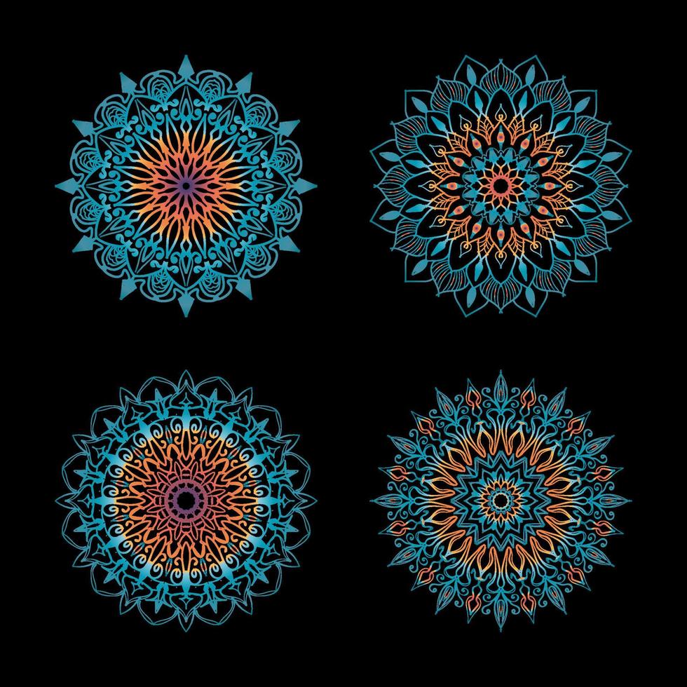 Collections Circular pattern in the form of a mandala for Henna, Mehndi, tattoos. Coloring book page. vector