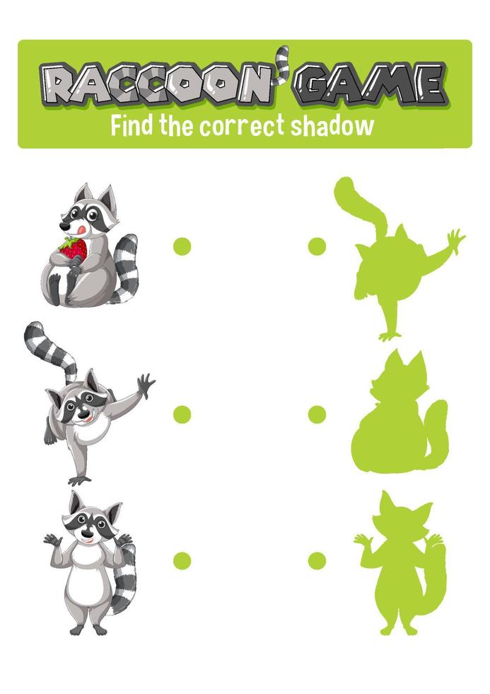 Worksheet design for matching shadow vector