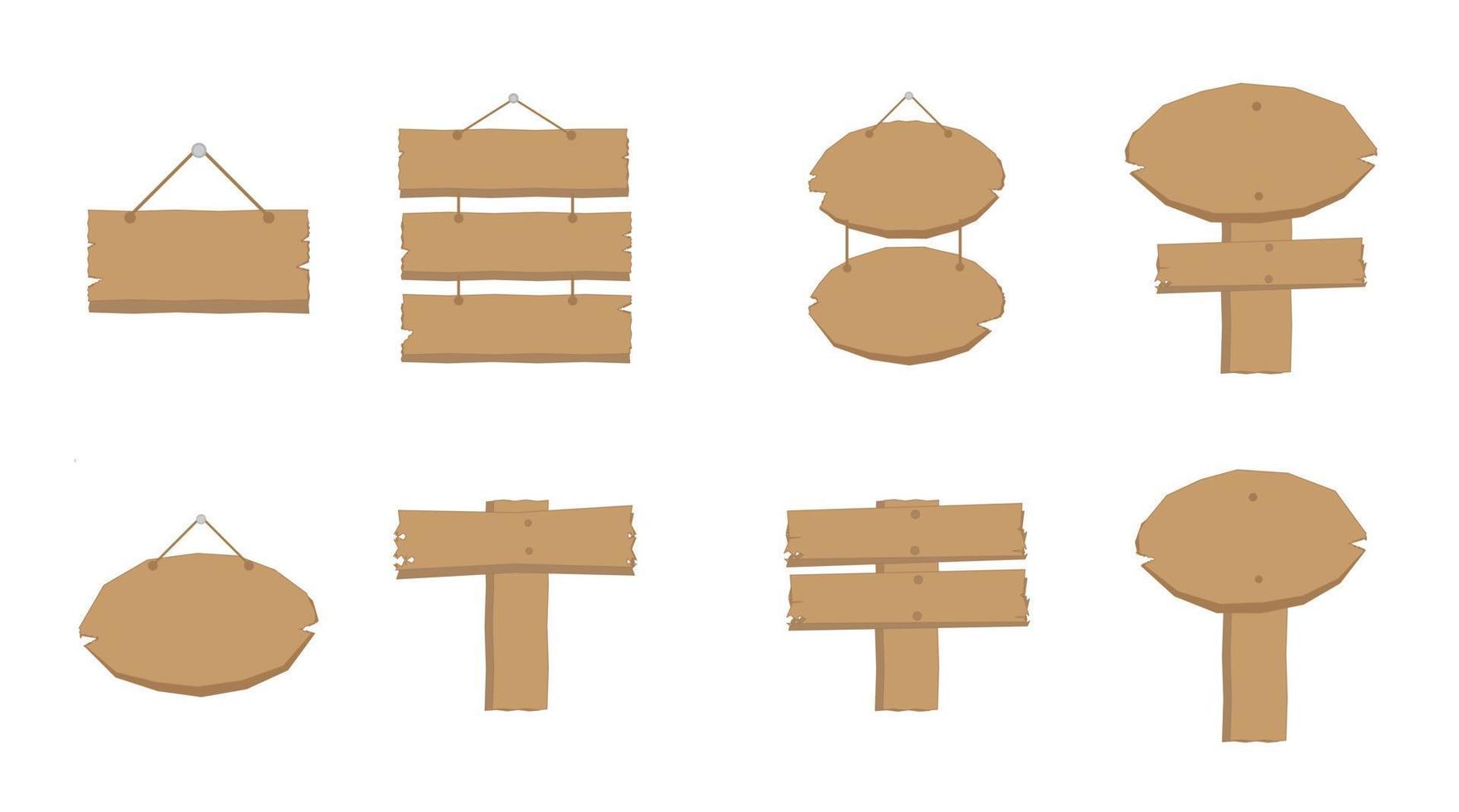 wooden board set vector