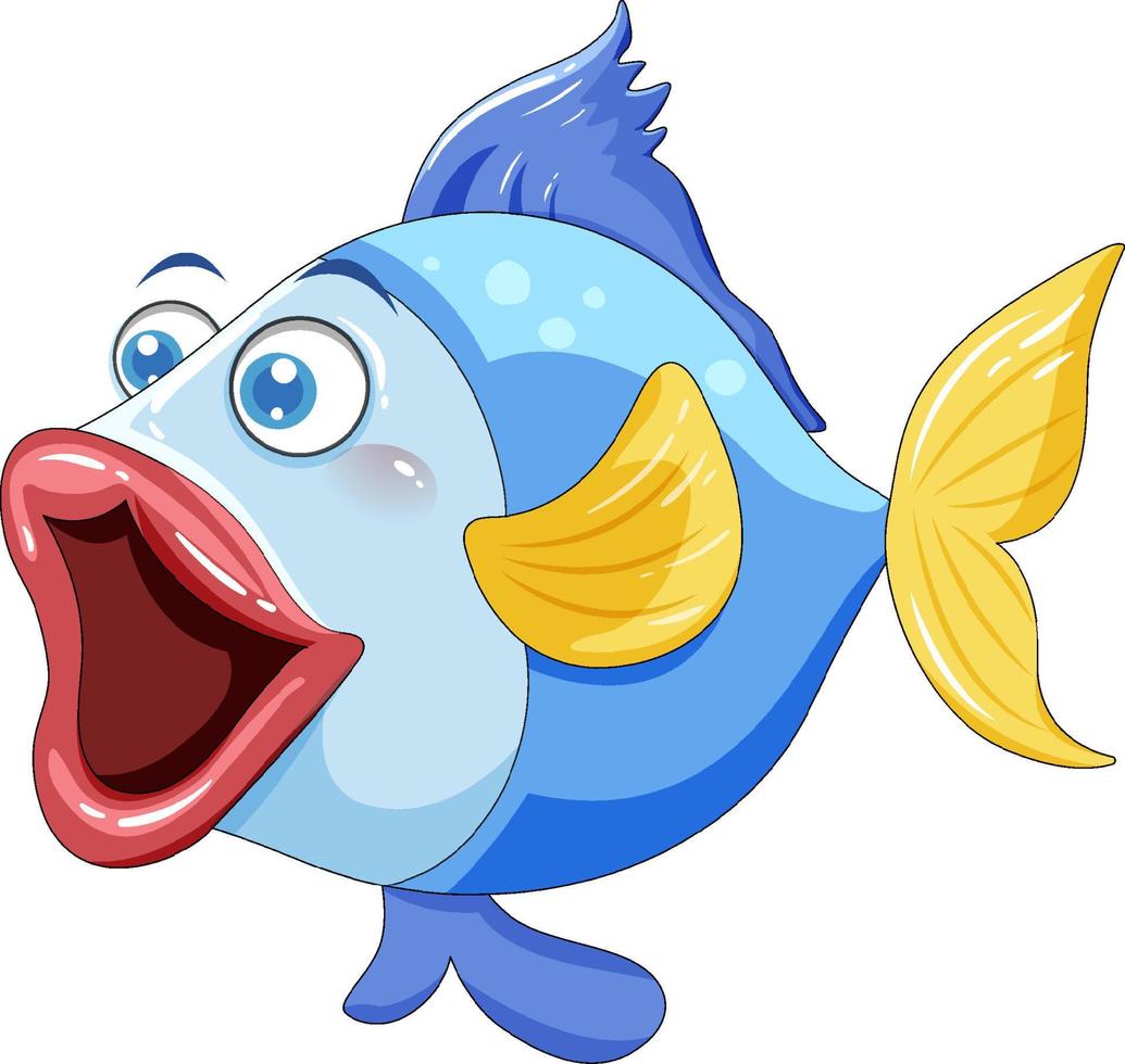 Cartoon fish with big lips vector